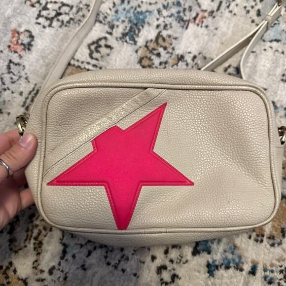 Golden Goose Deluxe Brand Crossbody Bag – Cream Leather with Pink Star - Picture 1 of 11